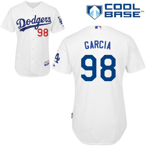 Onelki Garcia #98 MLB Jersey-L A Dodgers Men's Authentic Home White Cool Base Baseball Jersey